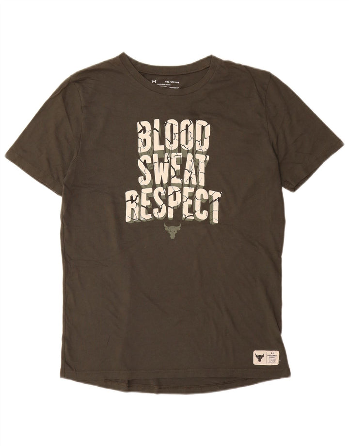 UNDER ARMOUR Dziewczęcy T-shirt z grafiką Heat Gear 13-14 lat XL Khaki