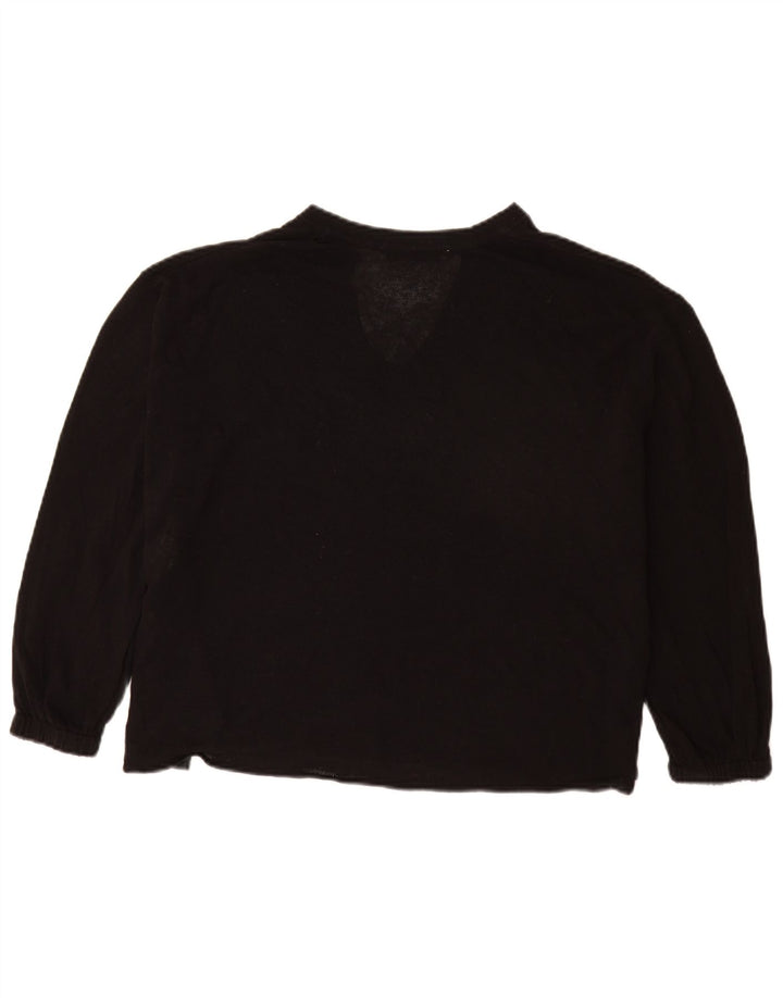 Sweter damski Zara Oversize z rękawem 3/4 i dekoltem w kształcie litery V, UK 14, średni czarny