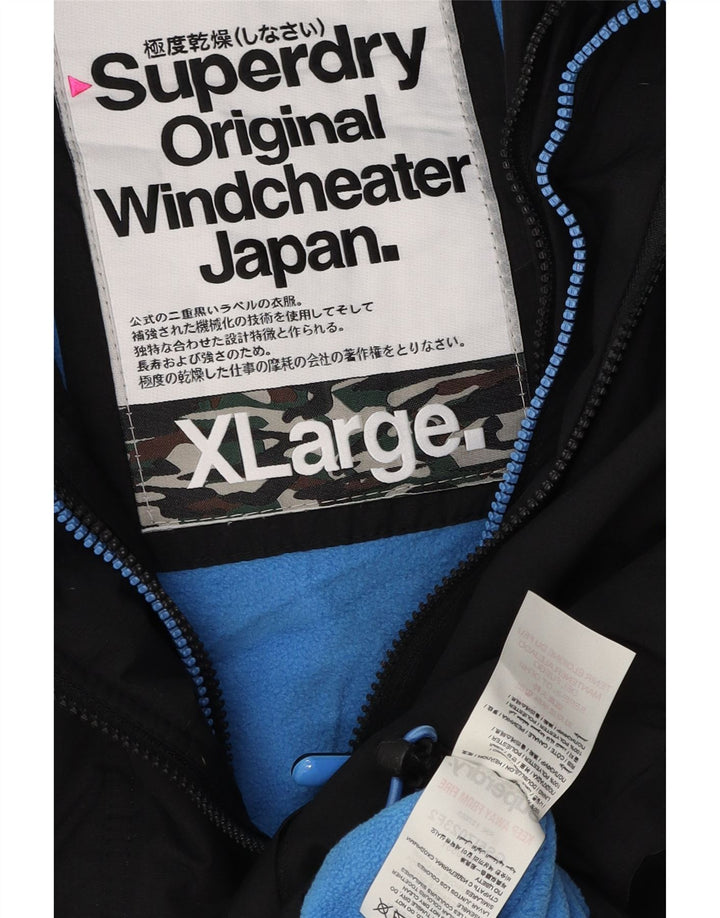 Damska wiatrówka z kapturem SUPERDRY UK 18 XL, czarna