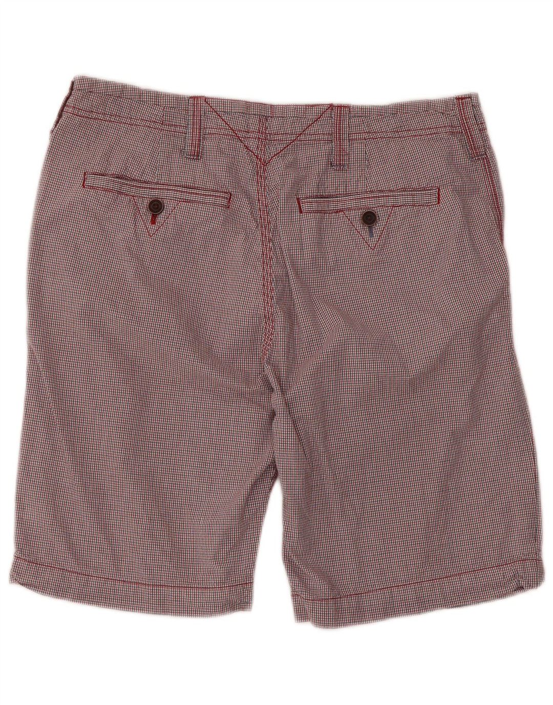 Męskie spodenki chino WHITE STUFF W34, duże, czerwone, bawełniane w kratkę