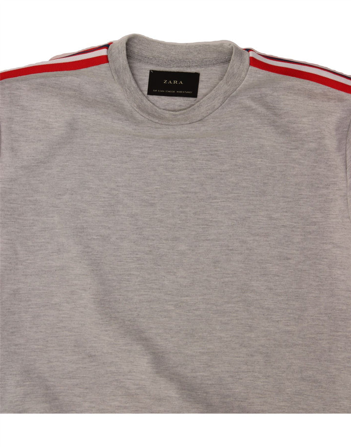 ZARA Mens Sweatshirt Jumper Small Grey Polyester Vintage Zara and Second-Hand Zara from Messina Hembry 