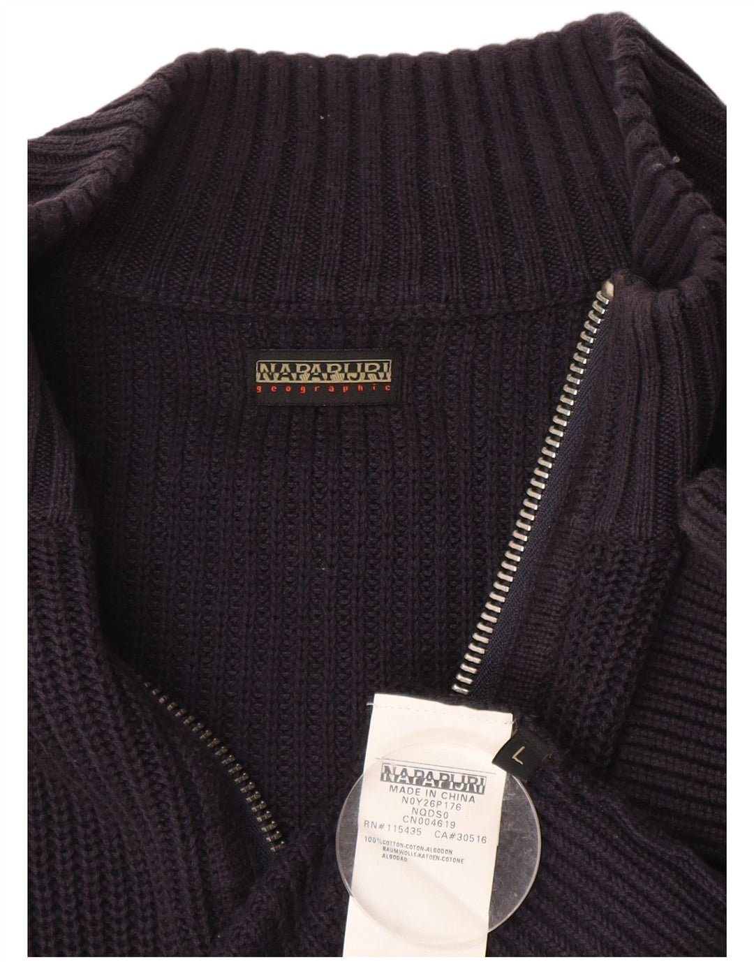 NAPAPIJRI Męski sweter geograficzny, duży, granatowy, bawełniany