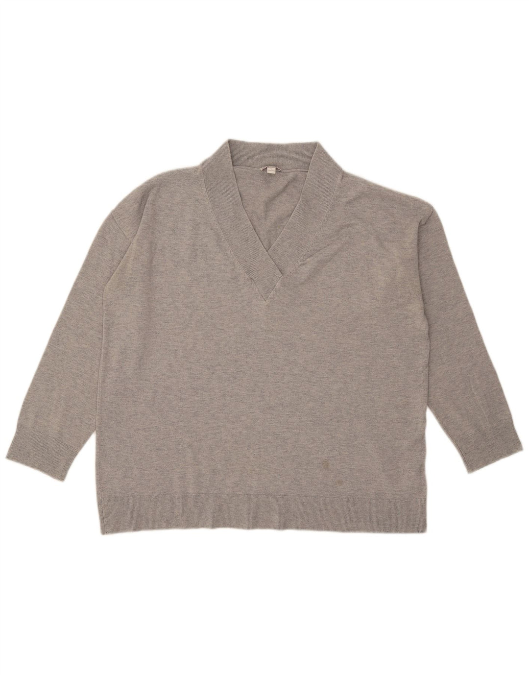 Damski sweter Gap Oversize z dekoltem w kształcie litery V, UK 16, duży, szary, nakrapiany