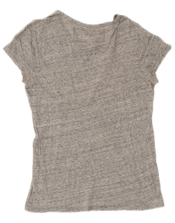 Damska koszulka z grafiką Zara Top UK 14 Średnia szara bawełniana nakrapiana