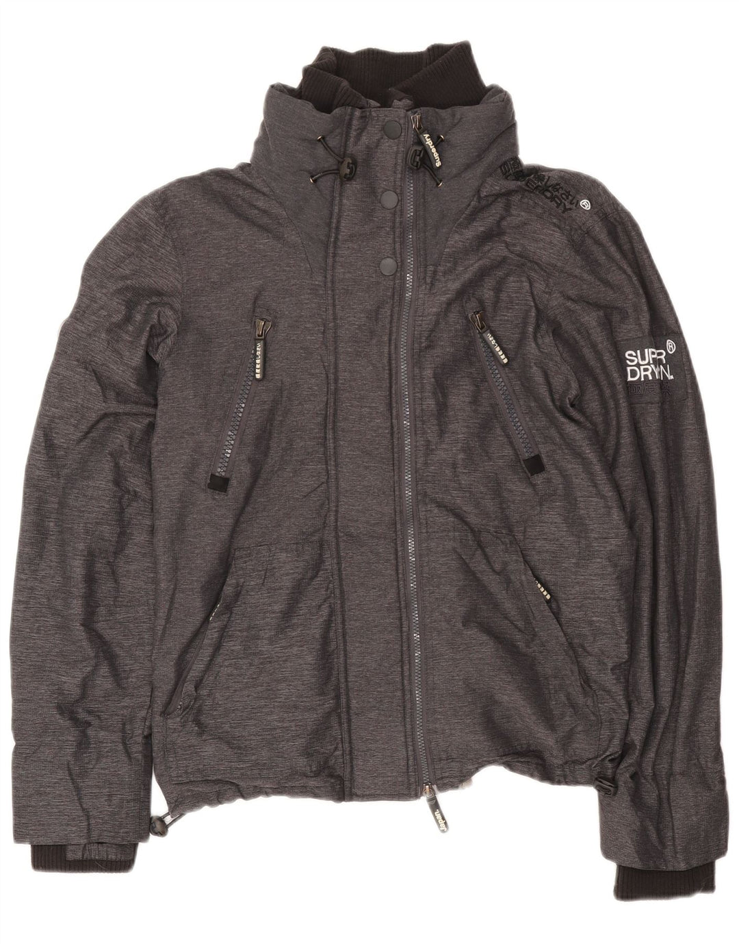 Damska kurtka przeciwdeszczowa Superdry UK 14 Średni szary nylon