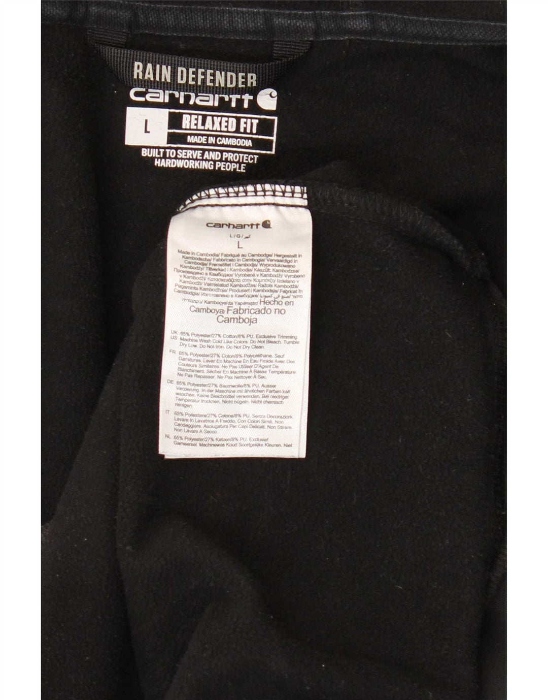 Męski sweter Carhartt o luźnym kroju i zapinanym na zamek, duży, czarny poliester