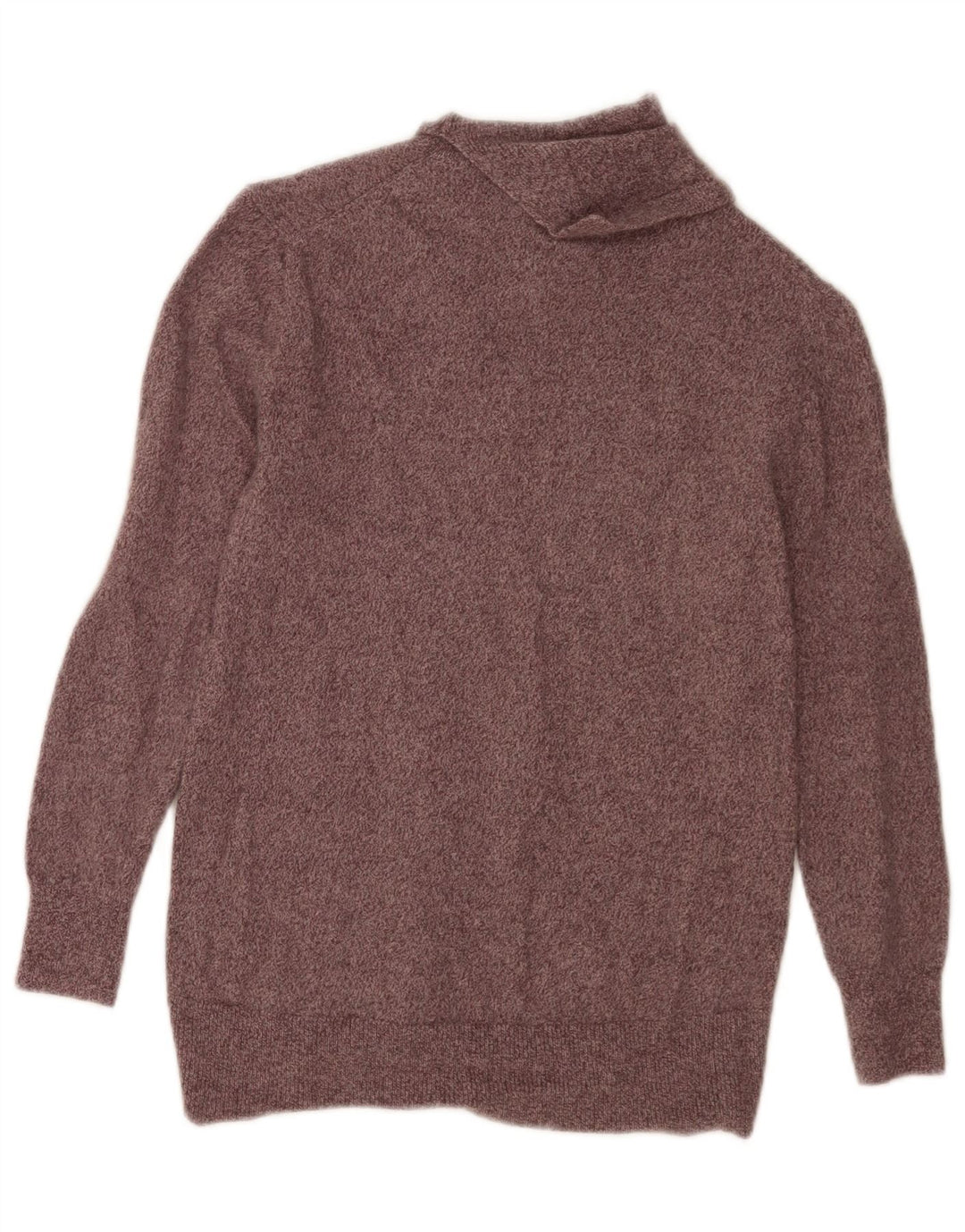 Sweter damski Massimo Dutti z wywijanym dekoltem UK 10, mały, brązowy, nakrapiany
