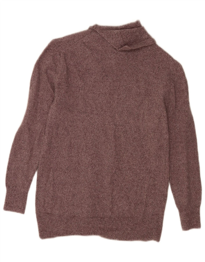 Sweter damski Massimo Dutti z wywijanym dekoltem UK 10, mały, brązowy, nakrapiany