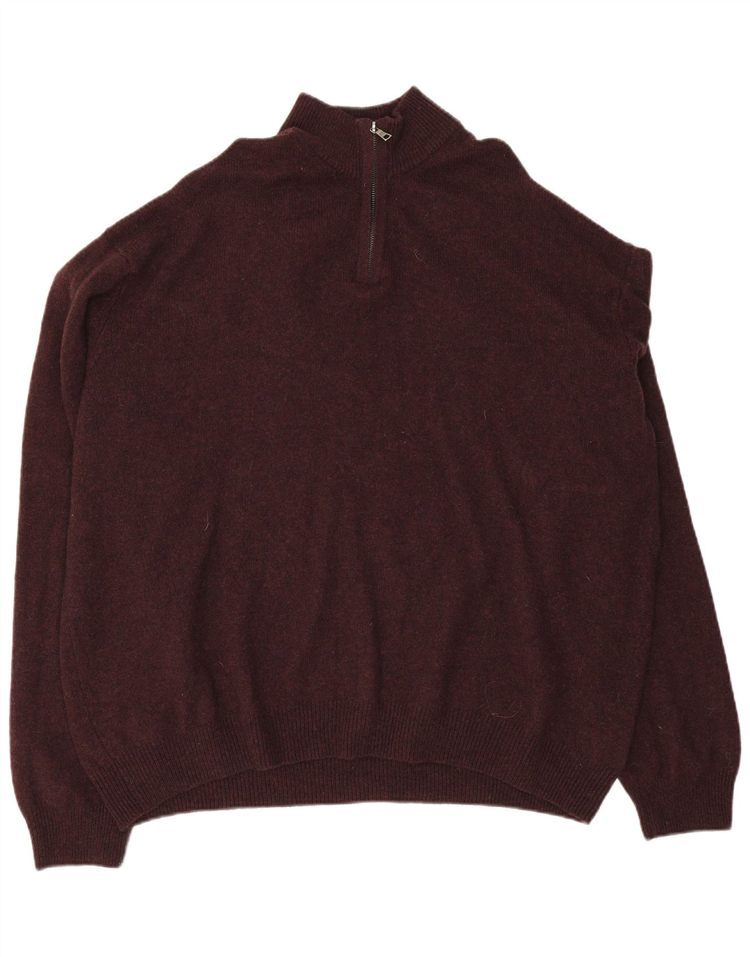 MARKS & SPENCER Męski sweter zapinany na zamek 4XL Burgundowa wełna