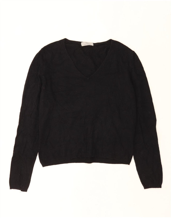Marks & Spencer Damski sweter z dekoltem w kształcie litery V, UK 14, średni czarny