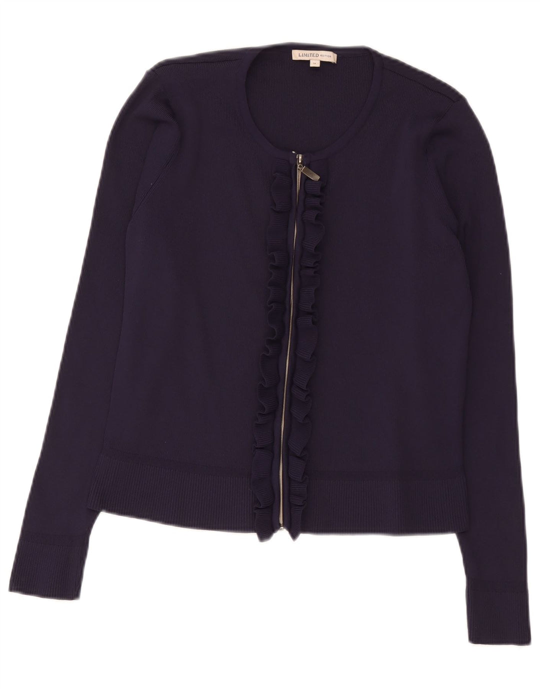 Marks & Spencer Damski sweter rozpinany UK 14 Średni granatowy poliamid