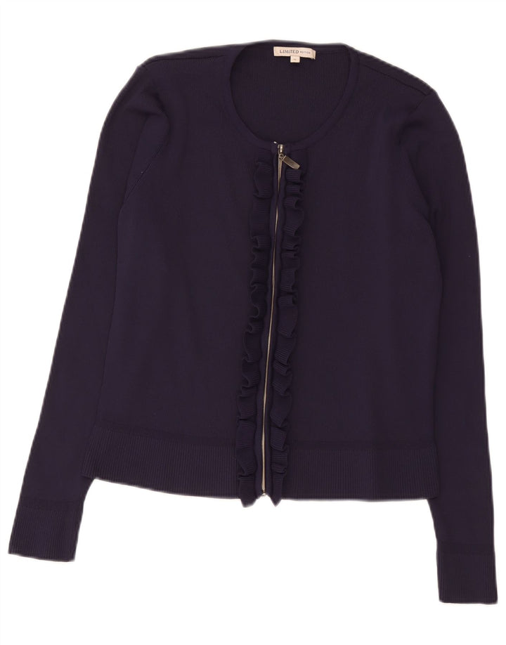 Marks & Spencer Damski sweter rozpinany UK 14 Średni granatowy poliamid