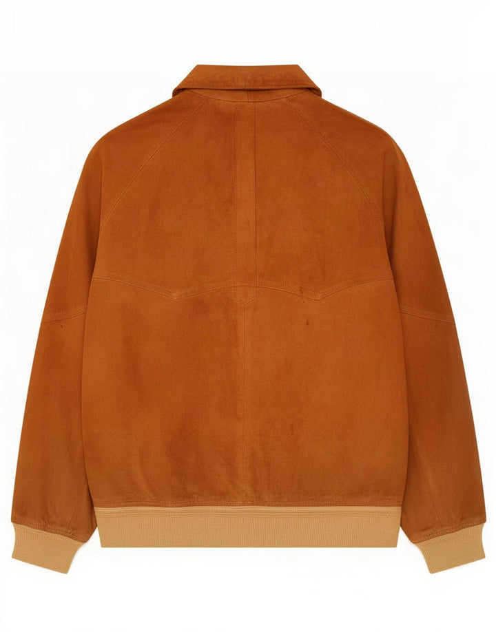 Męska zamszowa kurtka bomber w stylu vintage IT 52 XL w kolorze brązowym