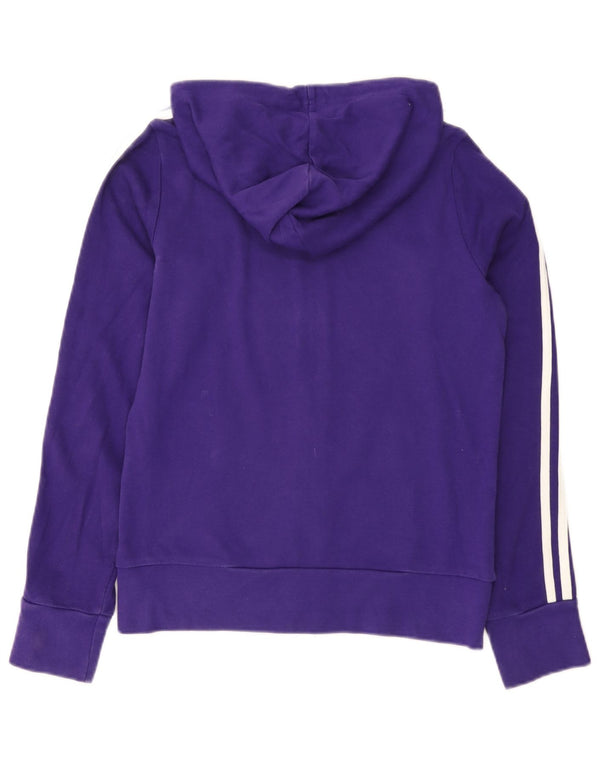 Damski sweter z kapturem i zamkiem błyskawicznym Adidas UK 12 Średni fioletowy bawełniany