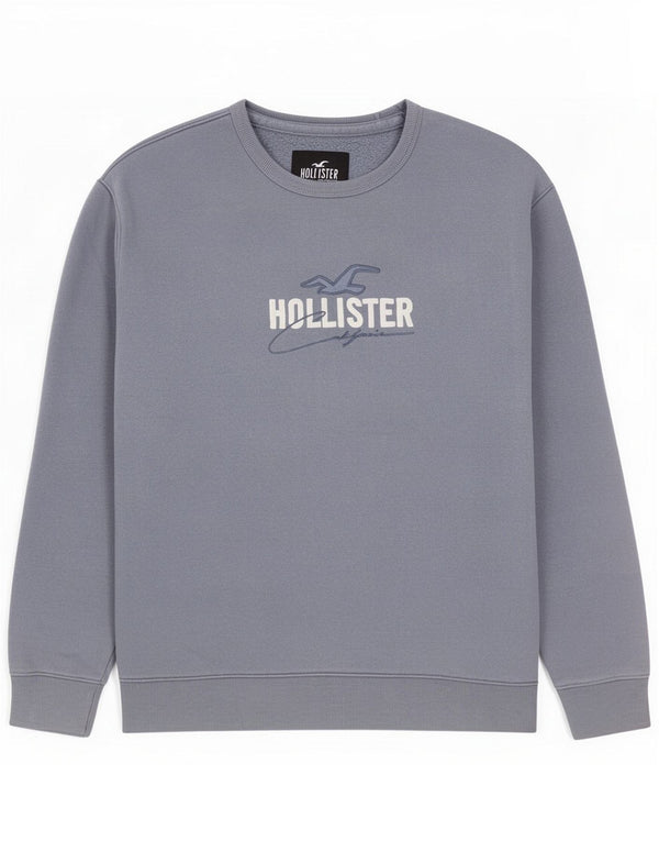 Hollister Mens Graphic Sweatshirt Jumper Small Blue Cotton