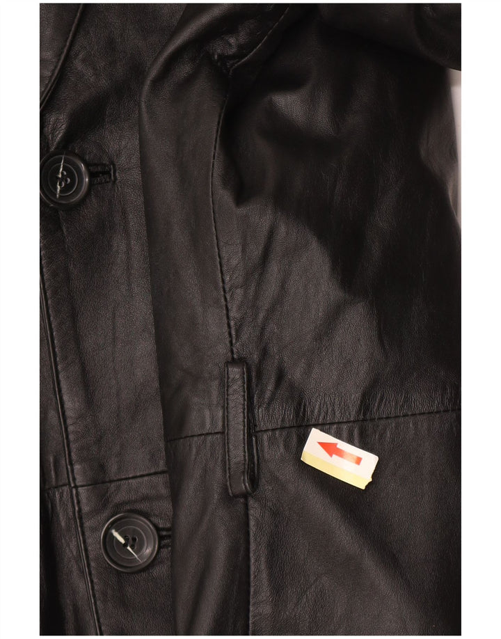 Męski płaszcz skórzany EU 50, duża czarna skóra