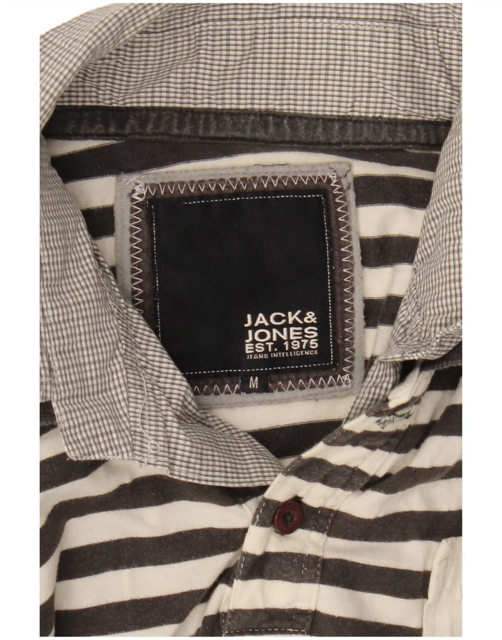 Męska koszulka polo JACK & JONES z grafiką, w średnie szare paski