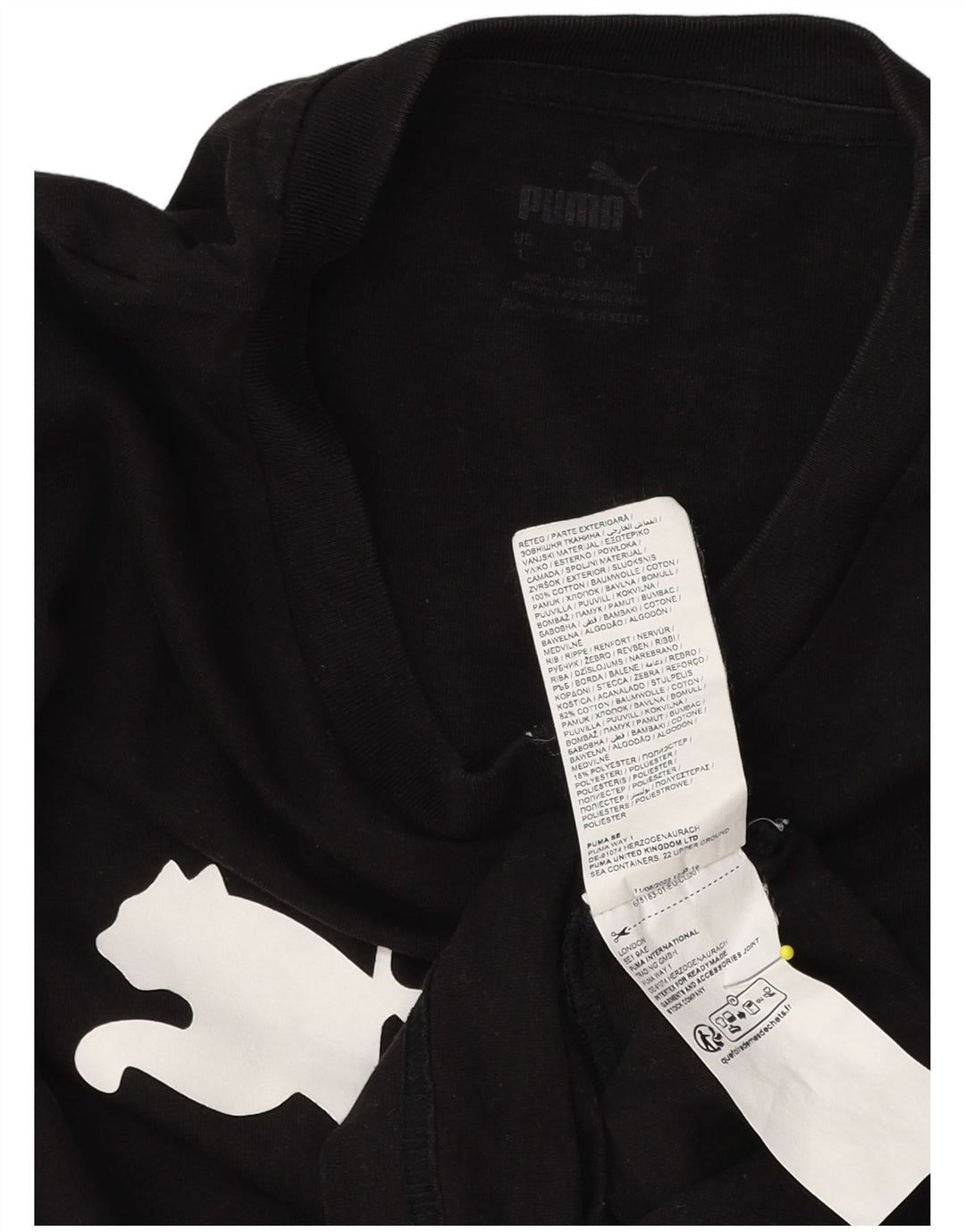 Męska koszulka z grafiką Puma, duża, czarna, bawełniana