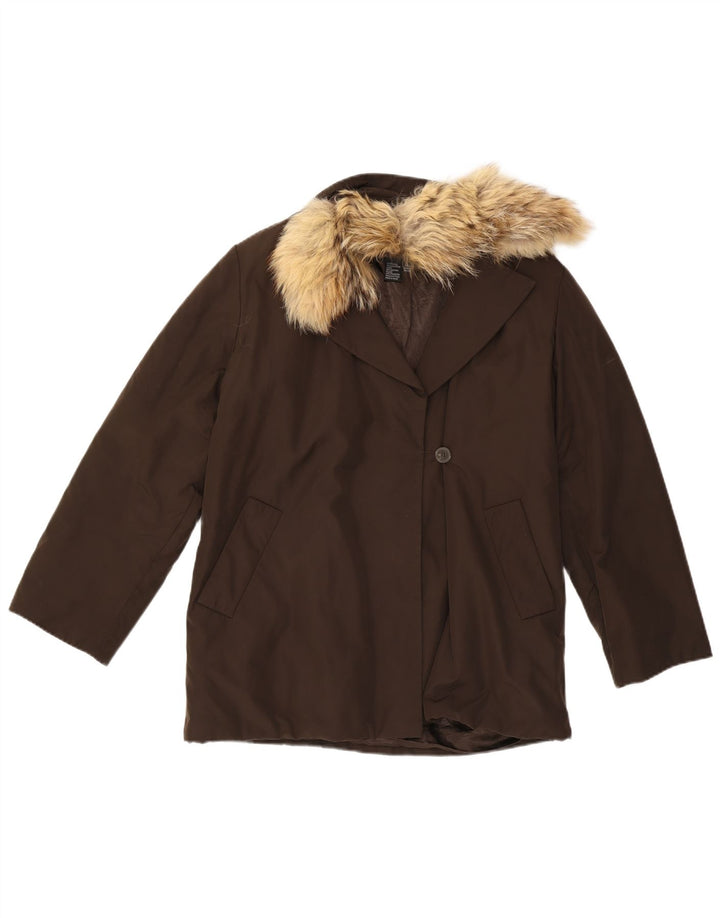 Kurtka damska Zara Parka UK 14 Średni brązowy poliester