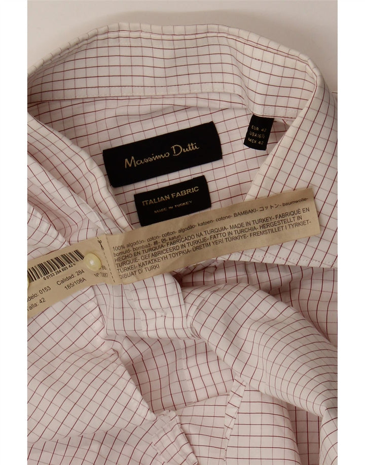 Koszula męska Massimo Dutti EU 42, duża, bawełniana w białą kratkę