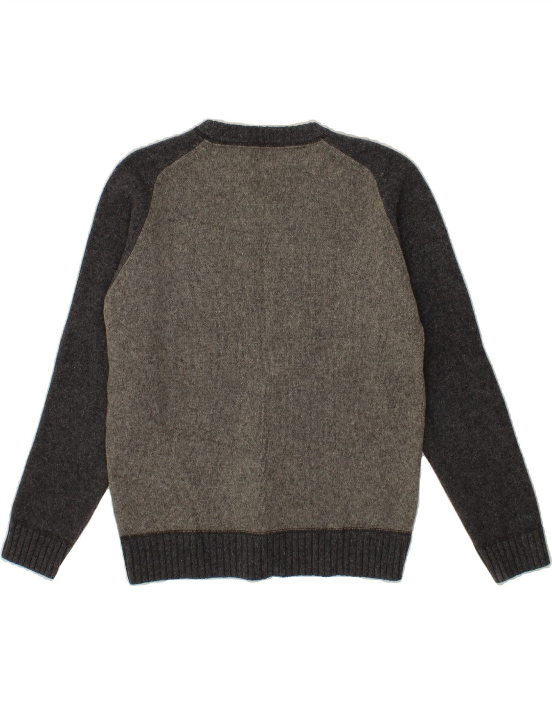 Męski sweter z okrągłym dekoltem LEVI'S, duży, szary, z owczej wełny w blokach kolorów