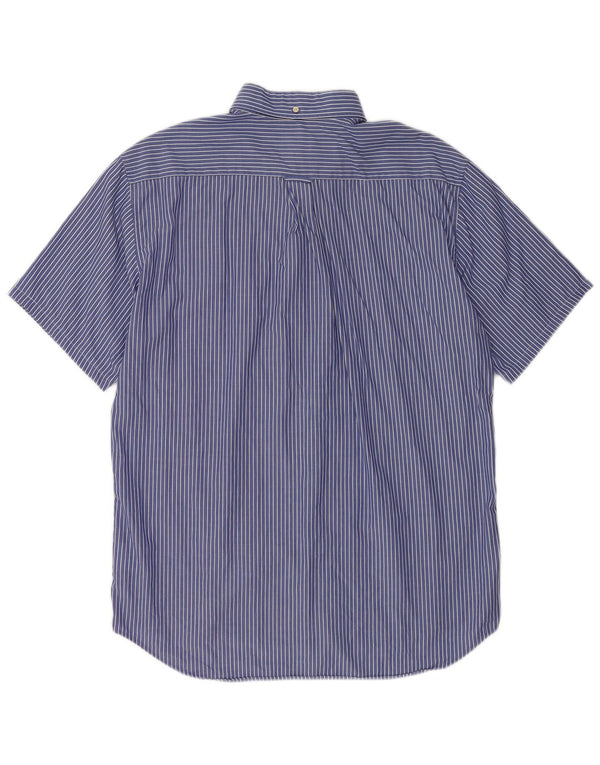 Gant Mens Short Sleeve Regular Fit Shirt XL Blue Pinstripe Cotton