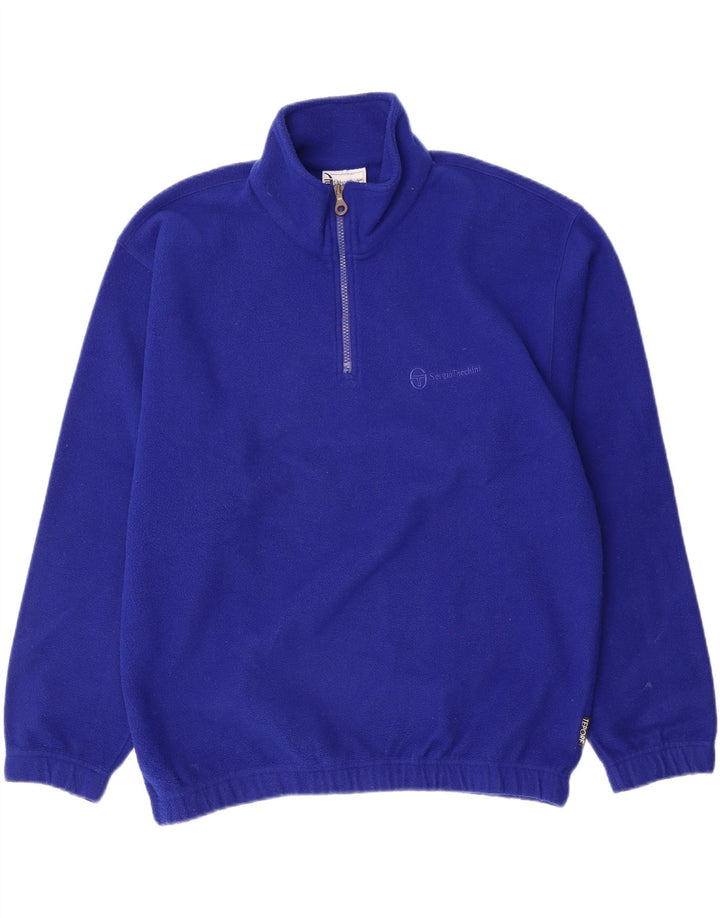 Męski sweter polarowy Sergio Tacchini z zamkiem błyskawicznym, średni niebieski, poliester