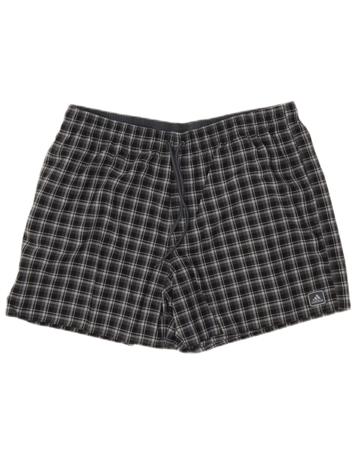 Męskie spodenki kąpielowe Adidas XL granatowe, poliestrowe w kratę