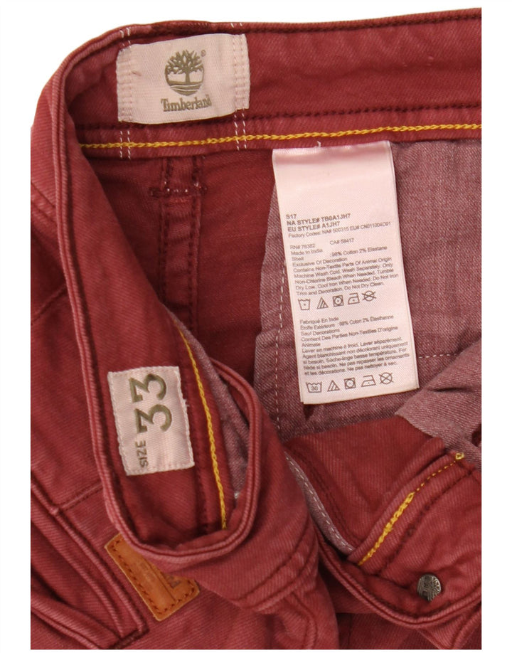 Męskie spodenki jeansowe Timberland W33, średnia bordowa bawełna
