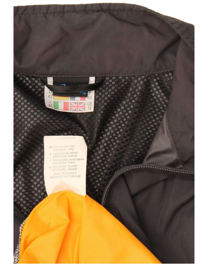 ASICS Womens Rain Jacket UK 16 Large  Grey Colourblock Polyamide