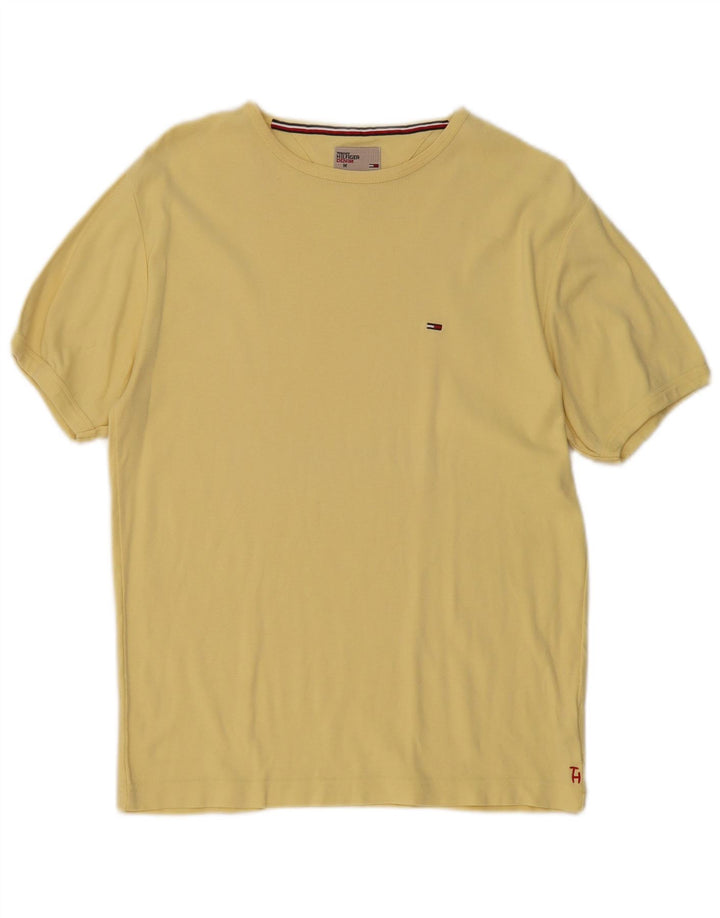 T-shirt męski Tommy Hilfiger, średni żółty bawełniany