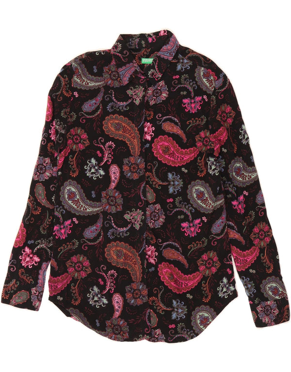 Koszula damska BENETTON UK 10 Small Black Paisley Modal