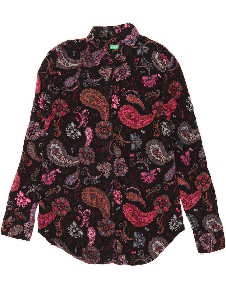 Koszula damska BENETTON UK 10 Small Black Paisley Modal