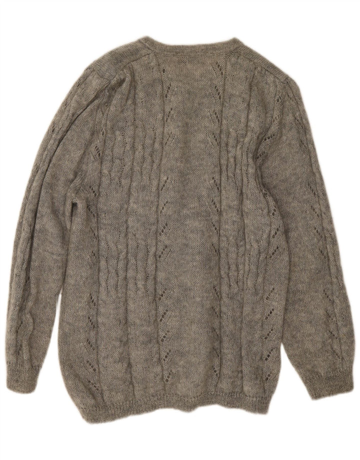 Sweter damski w stylu vintage, UK 14, średni szary