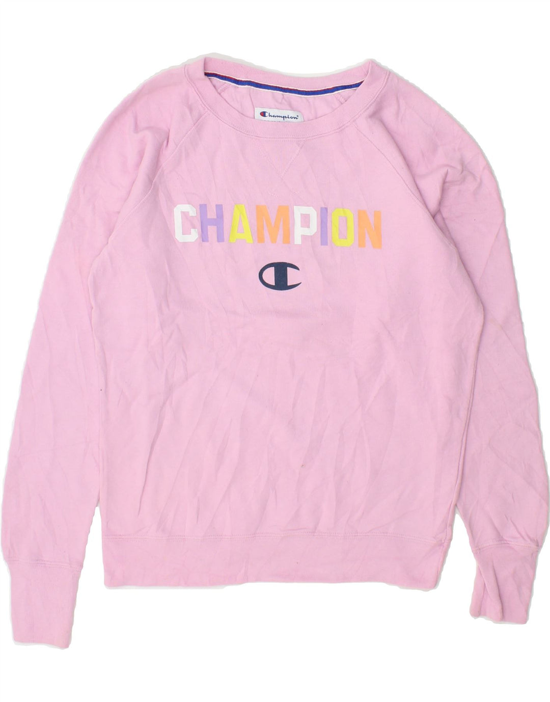 CHAMPION Womens Graphic Sweatshirt Jumper UK 10 Small Pink Vintage Champion and Second-Hand Champion from Messina Hembry 