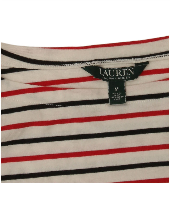 Damski top Ralph Lauren z rękawem 3/4, UK 12, średnie białe paski