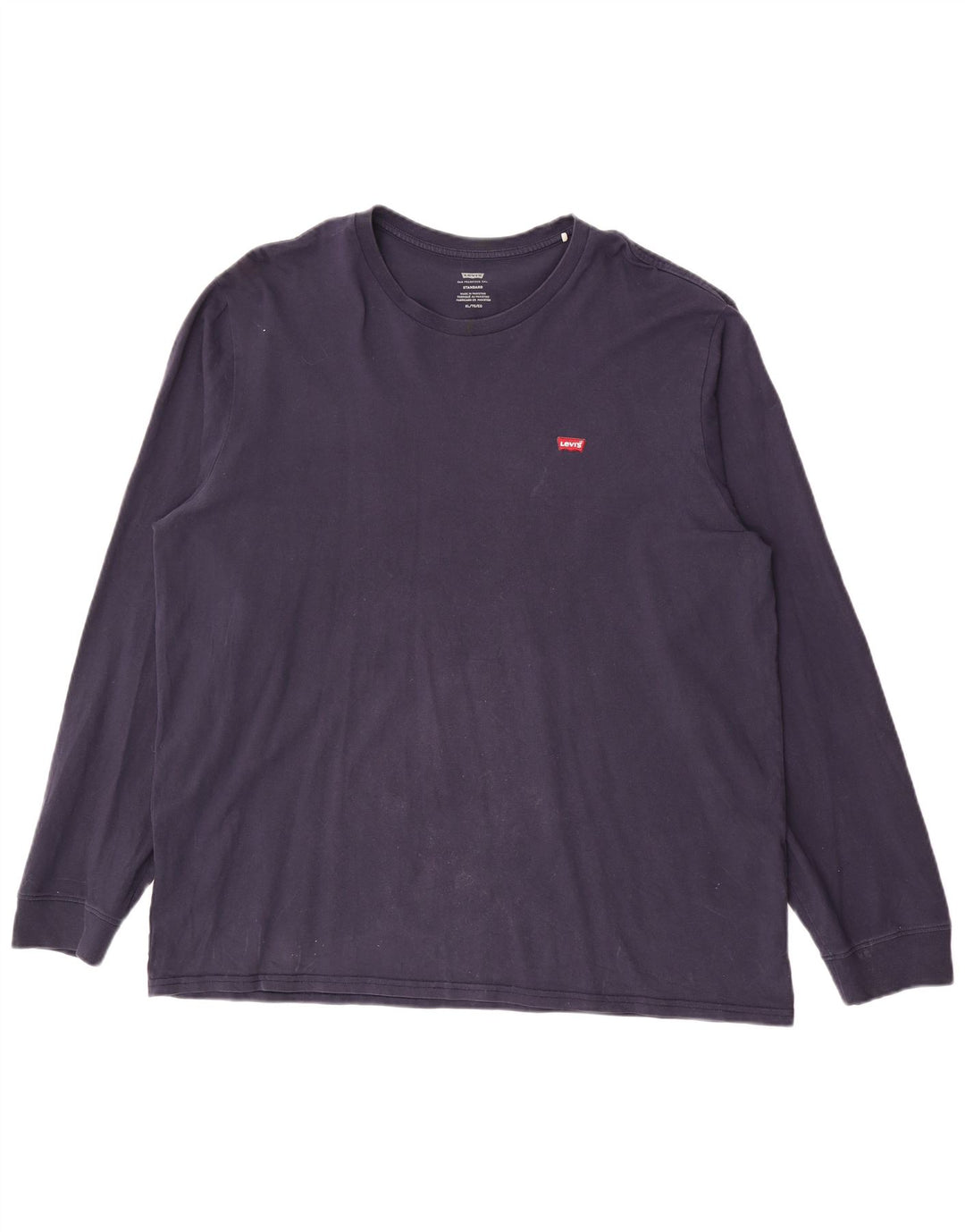 Męska koszulka Levi's o standardowym kroju, z długim rękawem, XL, granatowa, bawełniana