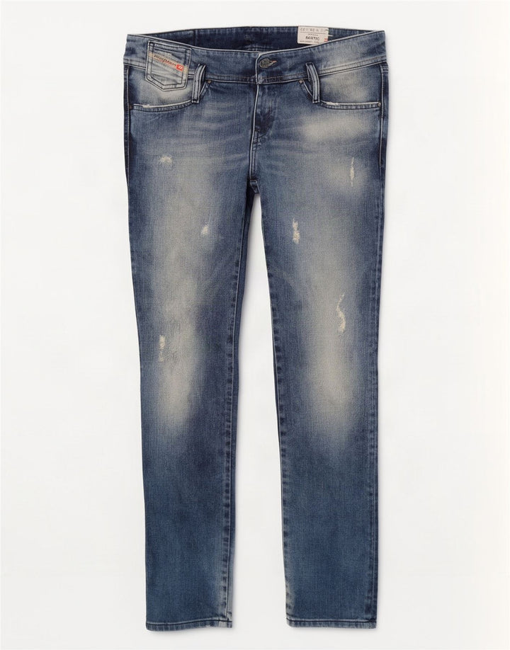 Diesel Damskie Matic Distressed Slim Jeans W28 L32 Niebieskie bawełniane