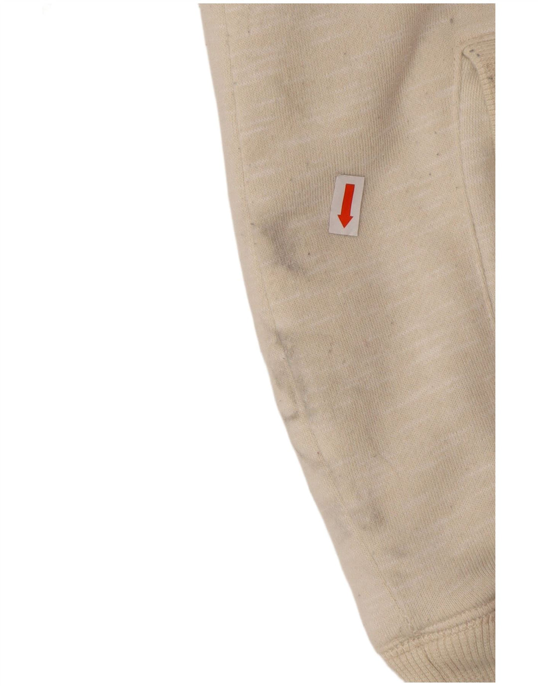 Damski sweter z kapturem i zamkiem w kształcie zwierząt UK 14, duży, złamanej bieli, bawełniany w cętki