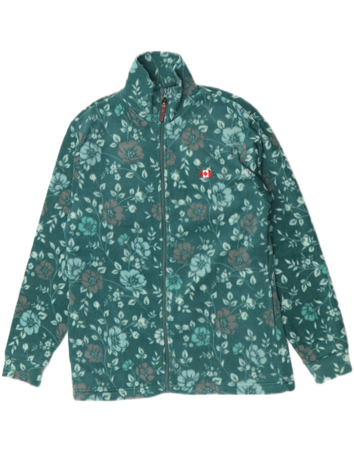 Damska kurtka polarowa Canada Logan UK 18 XL, zielony, kwiatowy poliester