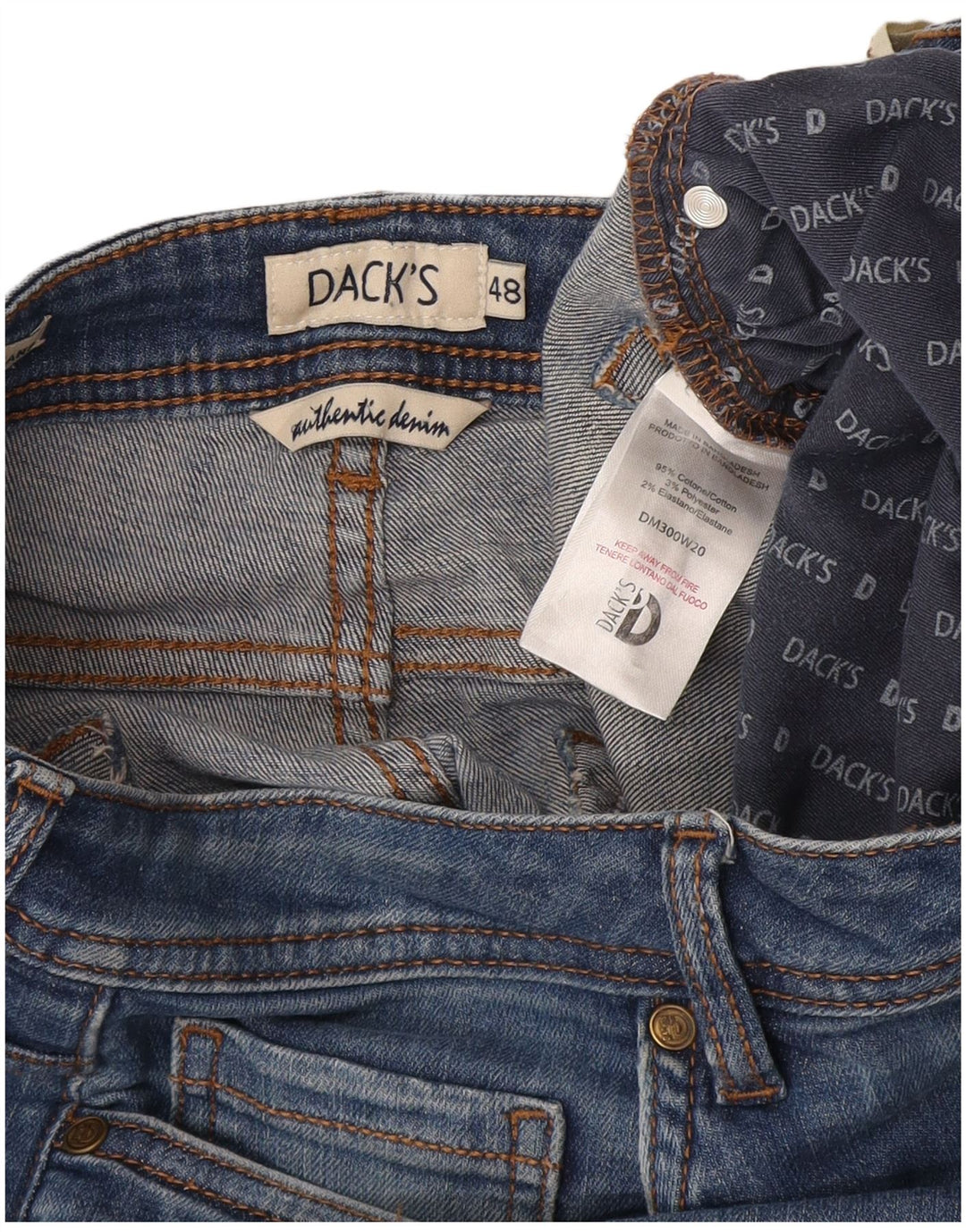 Damskie jeansy Crop Slim IT 48 XL W32 L26 Dack's, niebieska bawełna