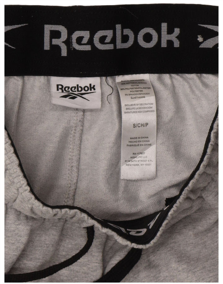 Męskie spodnie dresowe Reebok, małe, szare, bawełniane