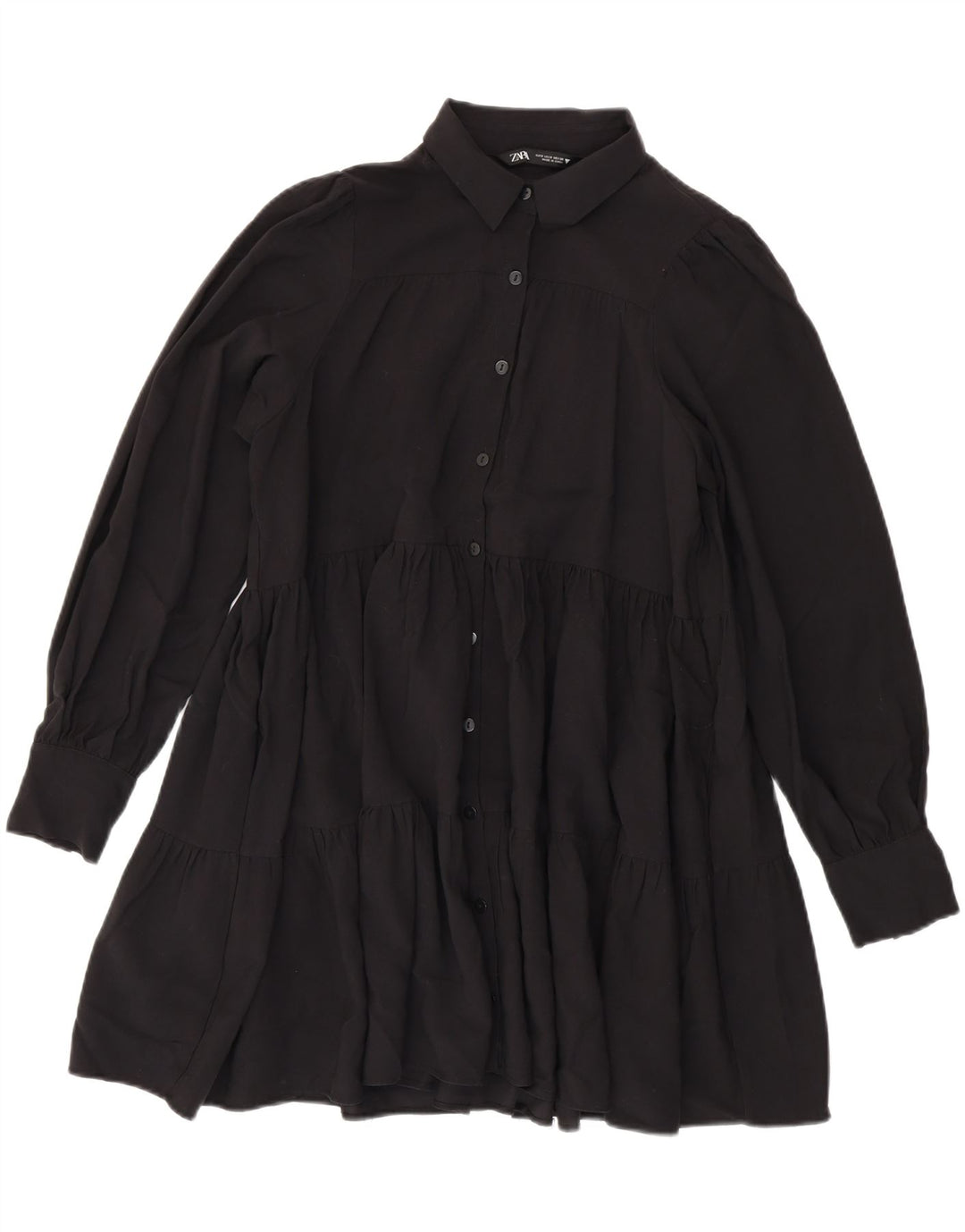 Damska wielowarstwowa sukienka oversize Zara UK 10 Small, czarna wiskoza