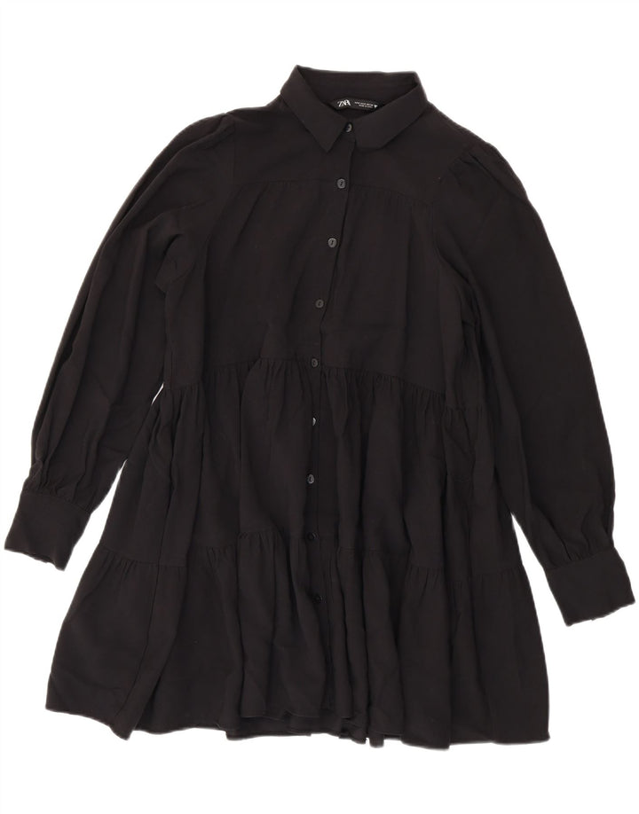 Damska wielowarstwowa sukienka oversize Zara UK 10 Small, czarna wiskoza