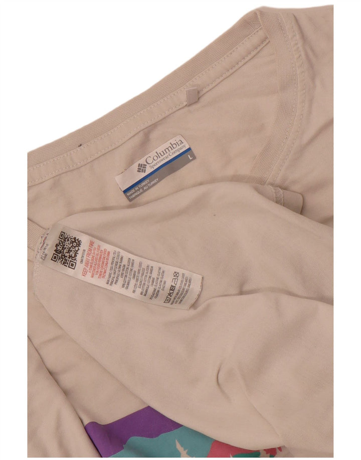 Męska koszulka z grafiką Columbia, duża, biała, bawełniana