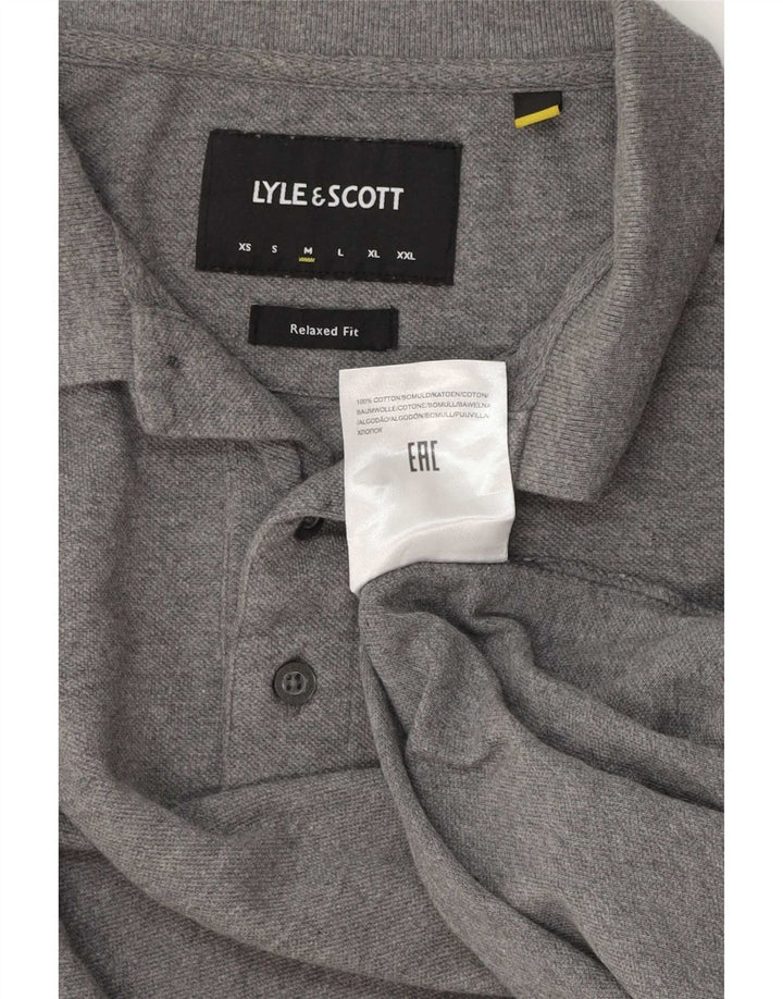 Męska koszulka polo Lyle & Scott o swobodnym kroju, średnioszara, bawełniana w blokach kolorów