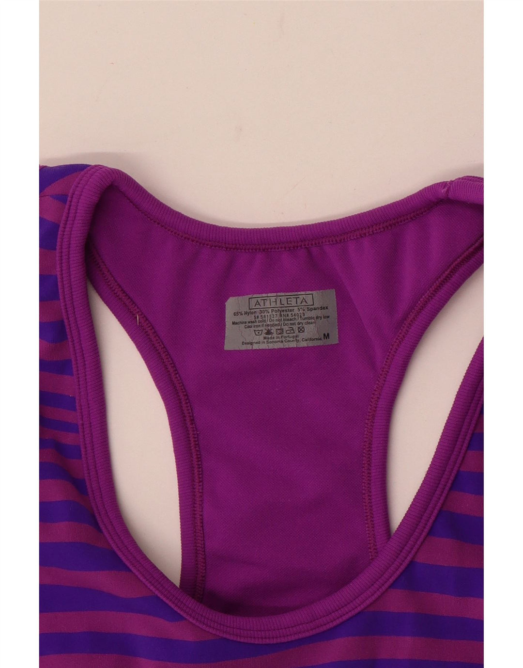 Damska kamizelka Athleta UK 12, nylon w średnie fioletowe paski