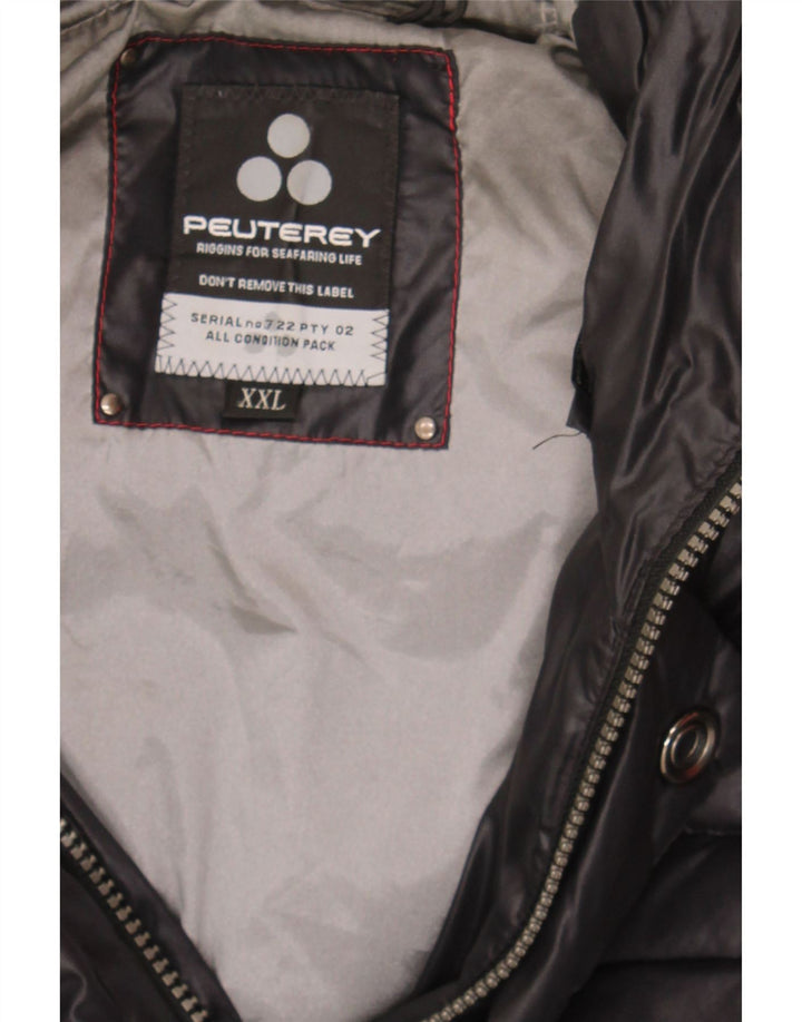 PEUTEREY Girls Hooded Padded Jacket 14-15 Years 2XL Black Polyester