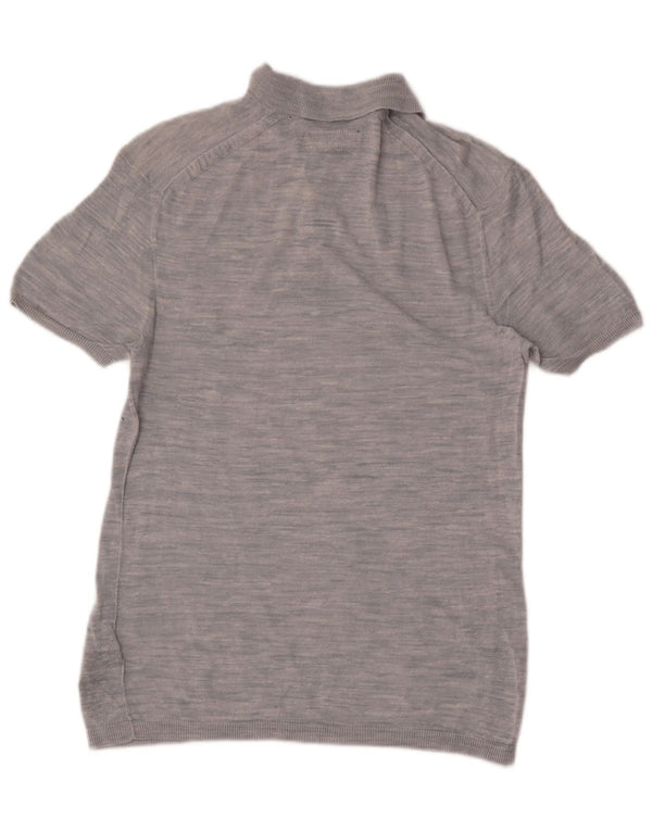 Męski sweter polo z krótkim rękawem ALL SAINTS XS w kolorze niebieskim z plamkami