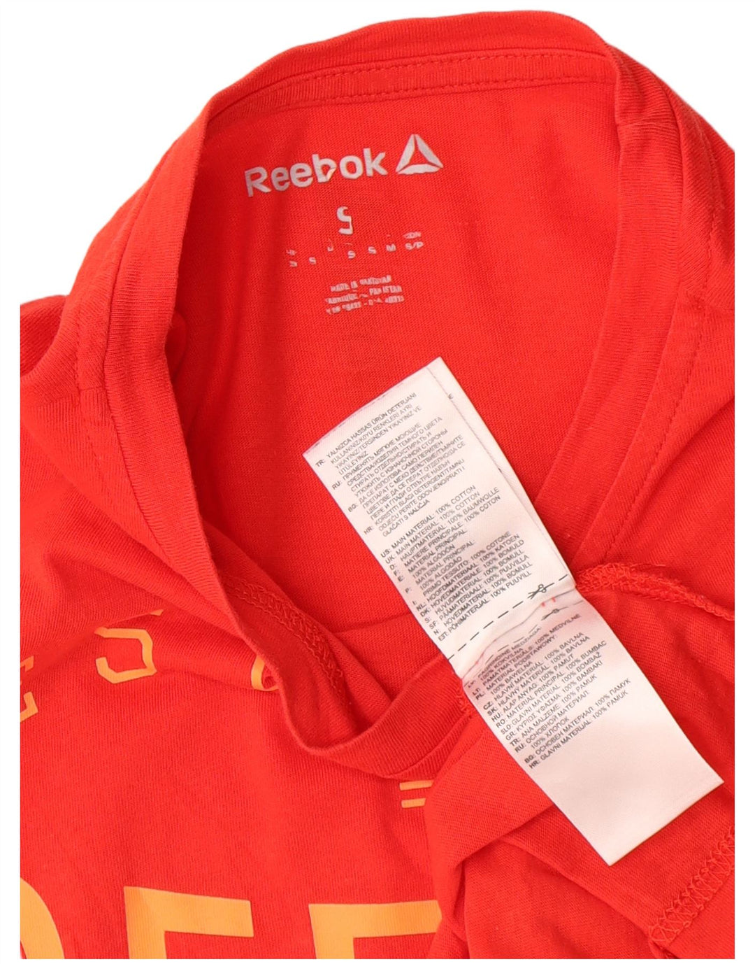 Męski T-shirt Reebok z grafiką, mały, czerwony, bawełniany